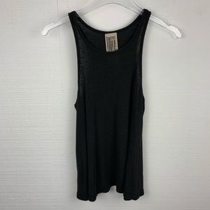 Free People Black Ribbed Lightweight Tank Top